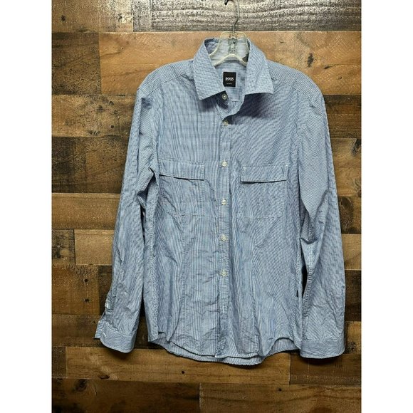 Hugo Boss Slim Fit‎ Men's Long Sleeve Button Up Size Small - Picture 1 of 5